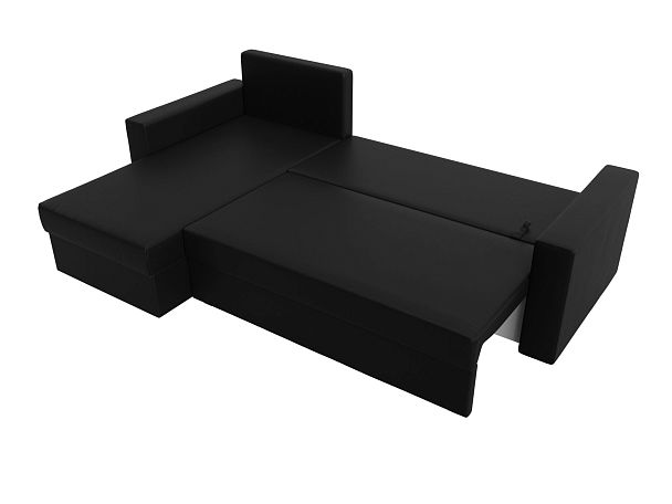 Угловой диван Траумберг Лайт левый (полностью экокожа черная) - Вид 9