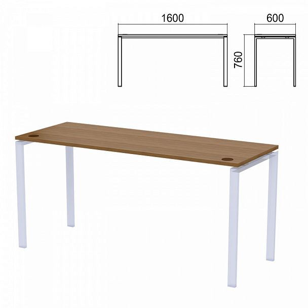 Столешница стола на металлокаркасе "Арго", 1600х600х760 мм, орех - Вид 1