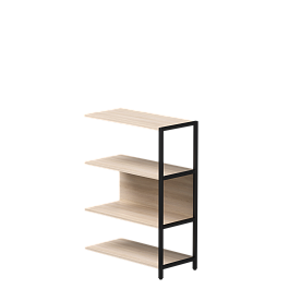 Полустеллаж металлический средний Everprof EVO 805х385x1120 Дуб Соната/Черный - Фото предпросмотра