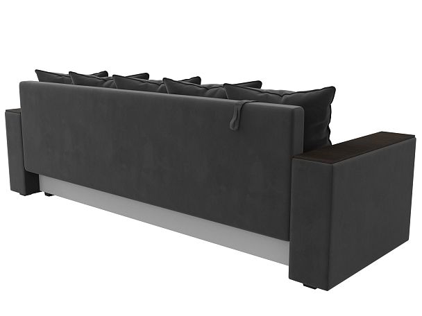 Диван прямой Дубай Лайт полки справа (полностью велюр серый) - Вид 6