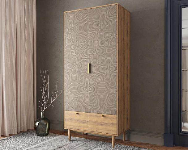 Шкаф двухстворчатый с ящиками Line R26/beige - Вид 3