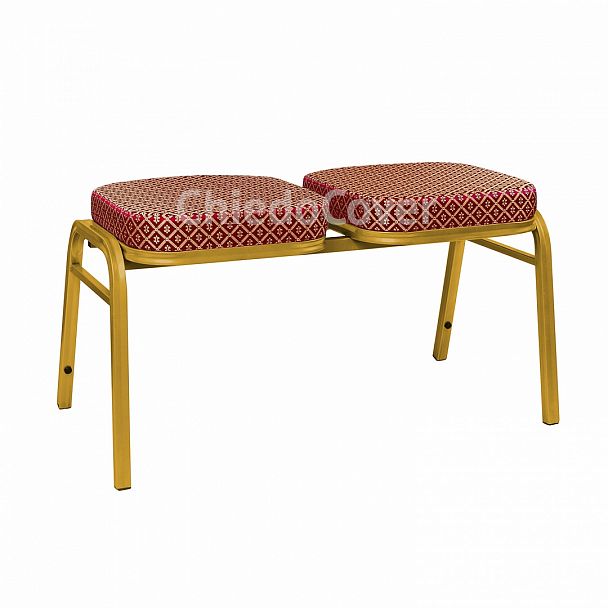 Секция-полубанкет 2 местная - золото, ромб красный - Вид 1