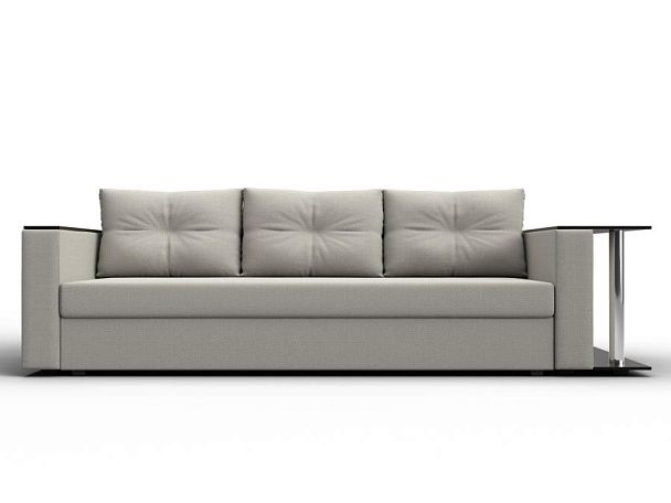 Диван прямой Атланта Лайт со столом справа Рогожка бежевый - Вид 2