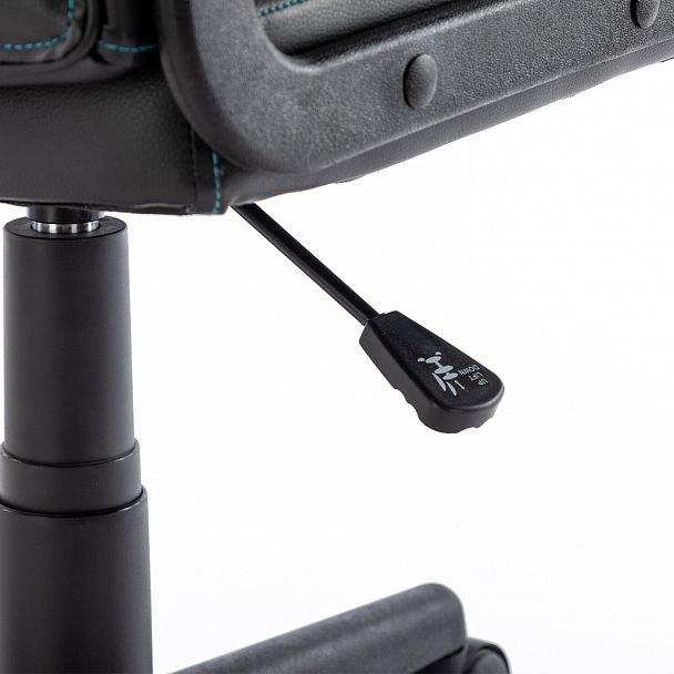 Кресло компьютерное "BRABIX Stripe GM-202", экокожа, черное/голубое, 532509 - Вид 13