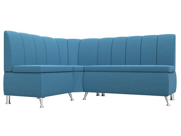 Диван кухонный угловой Кантри левый угол Рогожка голубой - Вид 1