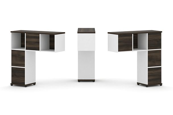 Concept Надставка низкая CN.DNN-003 Дуб Мали/Белый Бриллиант/Металл Черный 1099*365*1130 - Вид 1