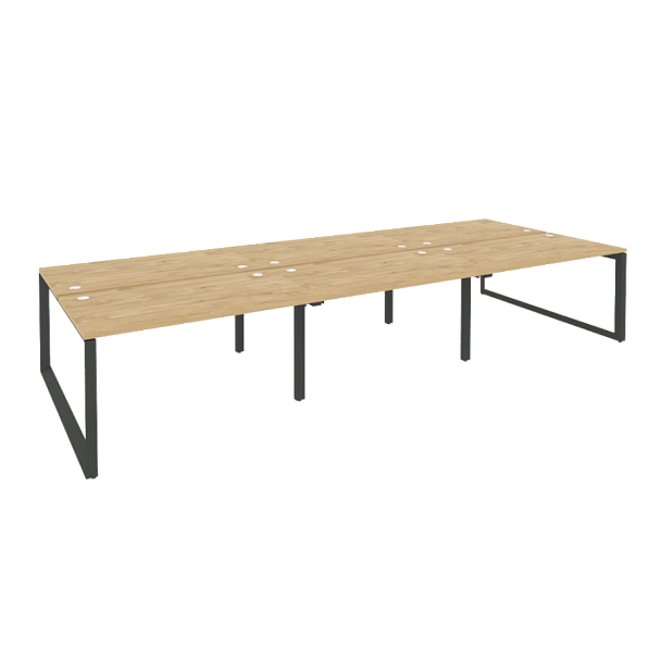 Onix Рабочая станция на О-образном м/к O.MO-D.RS-6.3.8 Тиквуд светлый/Антрацит металл 4140*1635*750 - Вид 1