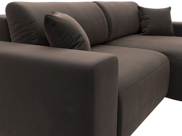 Диван угловой Лига-036 Классик правый угол Велюр коричневый - Вид 4