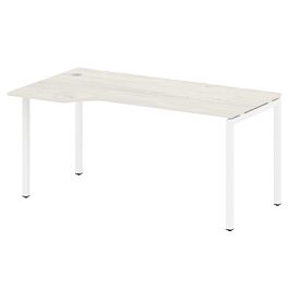 Metal System Quattro Стол криволинейный левый на П-образном м/к 40БП.СА-1 (L) Дуб наварра/Белый металл 1600*900*750 - Фото предпросмотра