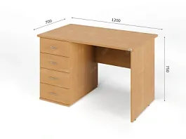 UNITY РС07-12 L Бук Стол однотумбовый Левый 1200х700х750 - Фото предпросмотра