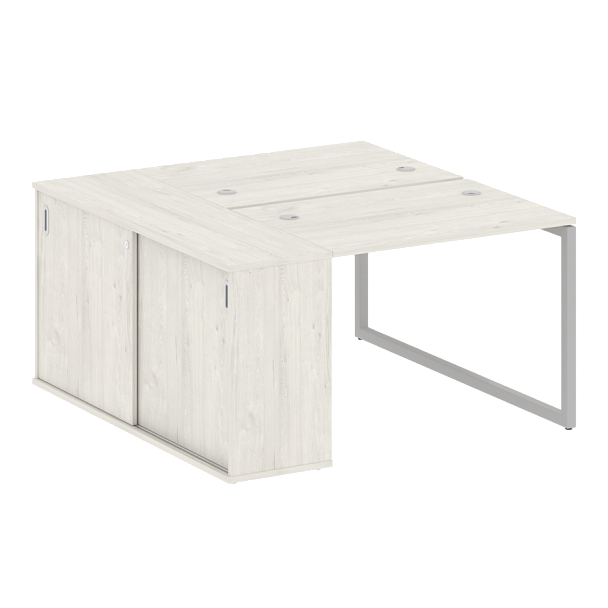 Metal System Quattro Р. ст. с шкафом-купе на О-образном м/к 40БО.РС-СШК-1.1 Т Дуб наварра/Серый металл 1410*1475*750 - Вид 1