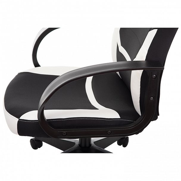 Кресло компьютерное BRABIX "Alpha GM-018", ткань/экокожа, черное/белое, 532640, GM-018_532640 - Вид 11