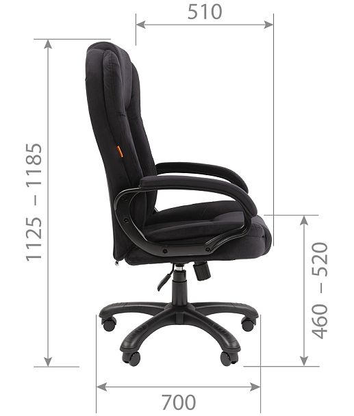 Кресло CHAIRMAN HOME 600, ткань велюр, черный - Вид 5