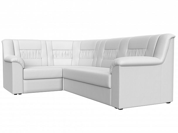 Угловой диван Карелия левый угол (полностью экокожа белая) - Вид 3