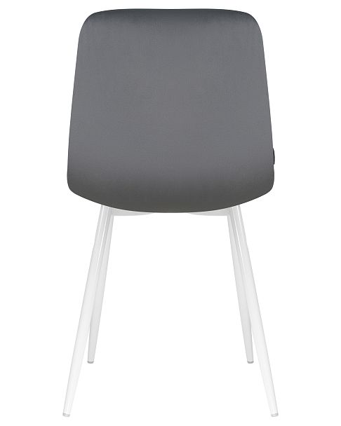 Стул обеденный DOBRIN ALEX (белые ножки, темно-серый велюр V108-91) - Вид 5