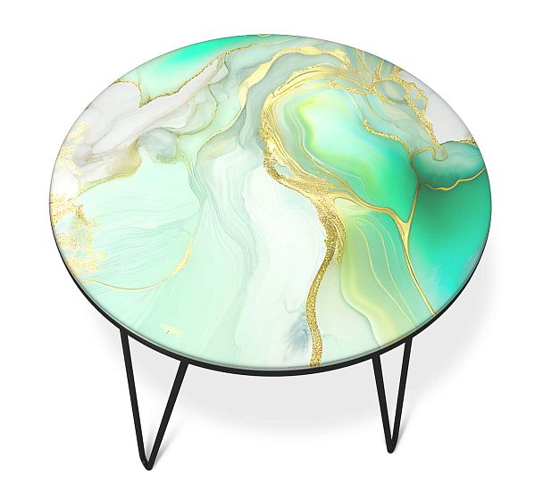 Столик журнальный Sheffilton SHT-CT27 лазурно голубой/черный муар - Вид 4