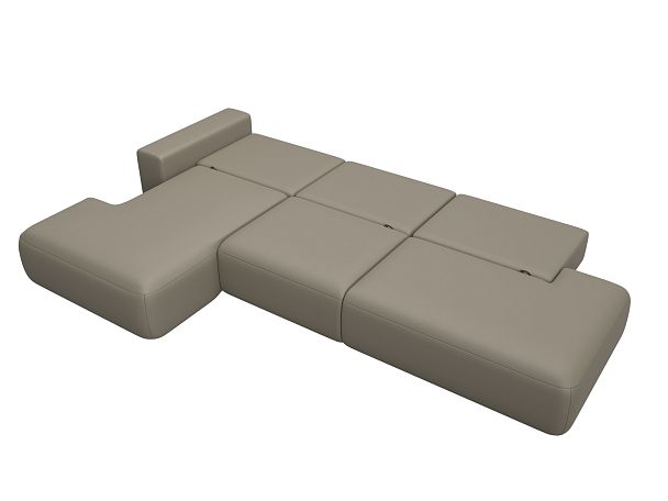 Диван угловой Лига-036 НПБ Модерн Лонг левый угол Экокожа бежевый - Вид 10