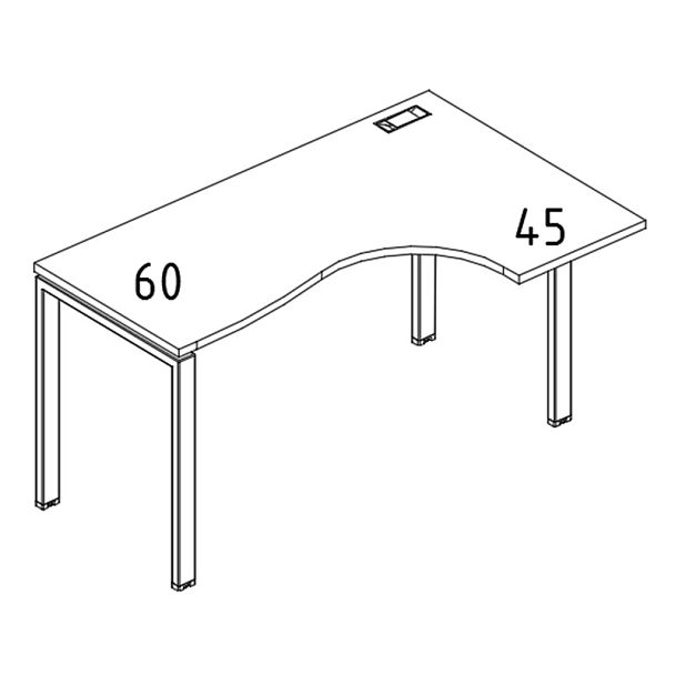 Стол эргономичный правый "Классика" на металлокаркасе UNO A4 А4 Б1 036 БП антрацит премиум / металлокаркас антрацит - Вид 3