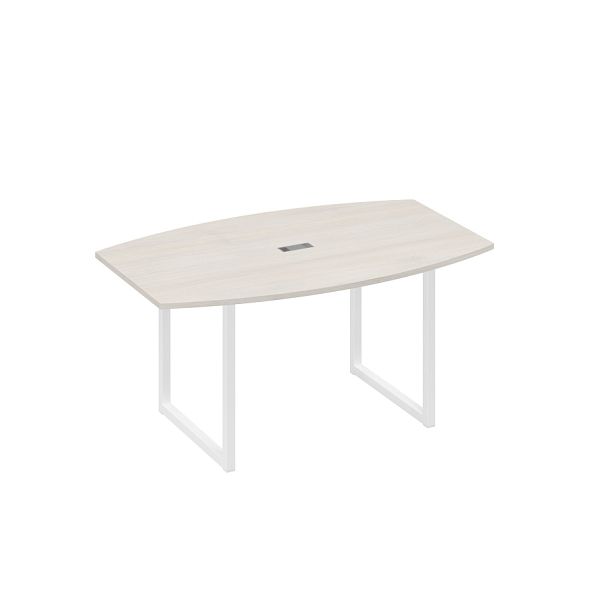 Стол 160 для переговоров на каркасе QUATTRO A4 А4 Б4 111 БП дуб / металлокаркас белый - Вид 1