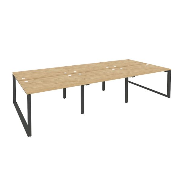 Onix Рабочая станция на О-образном м/к O.MO-D.RS-6.2.8 Тиквуд светлый/Антрацит металл 3540*1635*750 - Вид 1