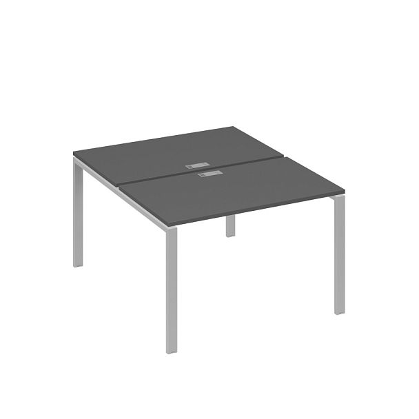 Рабочая станция на металлокаркасе UNO (2х120) A4 А4 Б1 173 БП антрацит премиум / металлокаркас серый - Вид 1