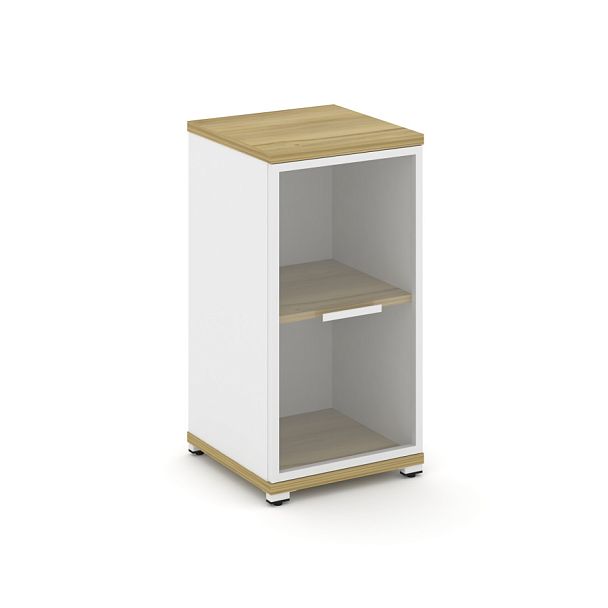 Concept Шкаф 1 узкая секция, 2 ниши CN.STU-213 RPW W Дуб Винченцо/Белый Бриллиант/Металл Белый/Прозрачный 420*420*818 - Вид 1