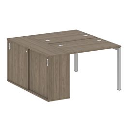 Metal System Quattro Р. ст. с шкафом-купе на П-образном м/к 50БП.РС-СШК-1.1 Т Вяз/Серый металл 1410*1475*750 - Фото предпросмотра