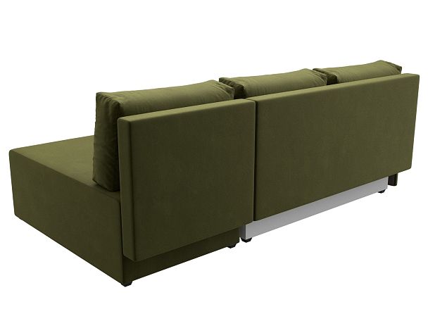 Угловой диван Поло правый (полностью микровельвет зеленый) - Вид 6