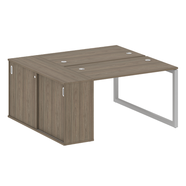 Metal System Quattro Р. ст. с шкафом-купе на О-образном м/к 50БО.РС-СШК-1.2 Т Вяз/Серый металл 1610*1475*750 - Вид 1
