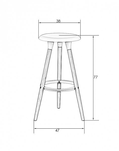 Табурет барный DOBRIN ROYCE (ножки светлый бук, цвет белый (W-02)) - Вид 5