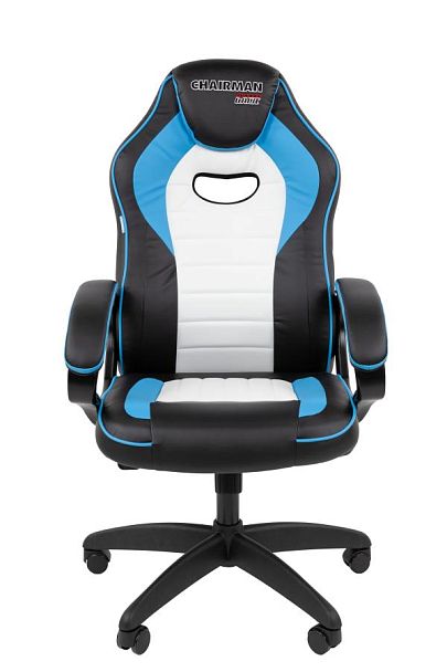 Кресло Chairman game 16 Россия экокожа черный/голубой/белый - Вид 2