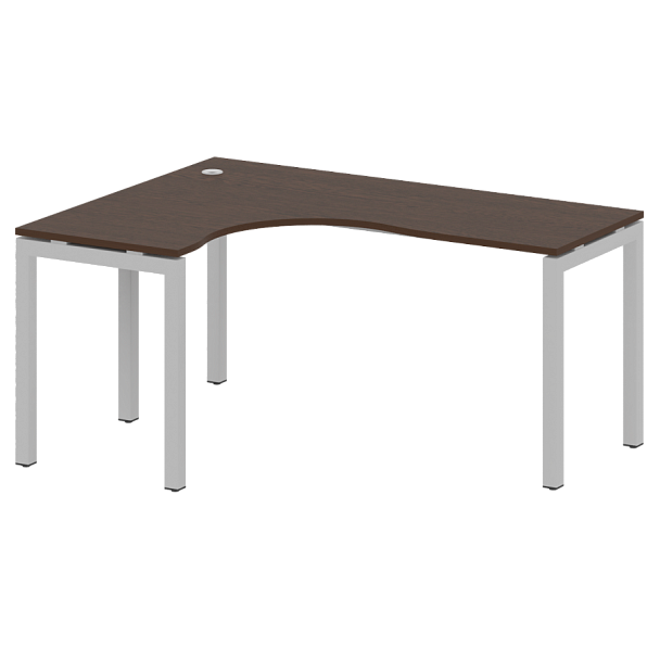 Metal System Quattro Стол криволинейный левый на П-образном м/к 50БП.СА-4 (L) Венге/Серый металл 1600*1200*750 - Вид 1