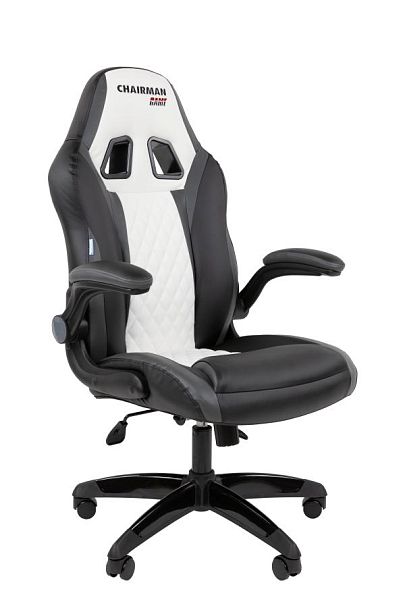 Кресло Chairman game 15 Россия экокожа черный/серый/белый - Вид 1