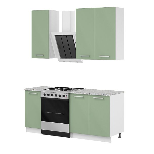 Композиция "Модульная кухня Эколайн"  ПК-ЭКО-КОМП№4-В1-44 зеленый - Вид 1