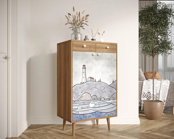 Комод Berber два ящика и дверки арт BB46/Print_51 - Вид 3