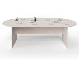 UNITY PКС-12/24 ДУБ МОЛОЧНЫЙ Конференц стол овальный Универсальный 2400х1200х750 - Фото предпросмотра