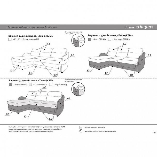 Диван "Ницца" с оттоманкой - Вид 7