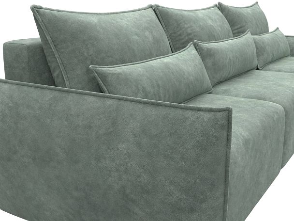 Диван угловой Лига-051 НПБ Лонг угол универсальный Велюр зеленый - Вид 4