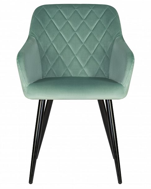 Стул обеденный DOBRIN ROBERT (черные матовые ножки, велюр V108-118 Мятный) - Вид 6