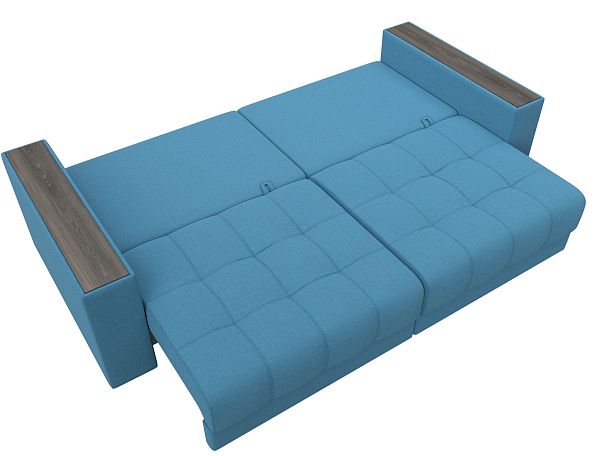 Диван прямой с декором Лига-049 НПБ Рогожка голубой - Вид 10