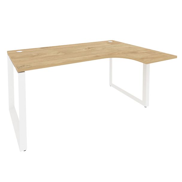 Onix Стол эргономичный правый на О-образном м/к O.MO-SA-4 (R) Тиквуд светлый/Белый металл 1580*1180*750 (800/460) - Вид 1