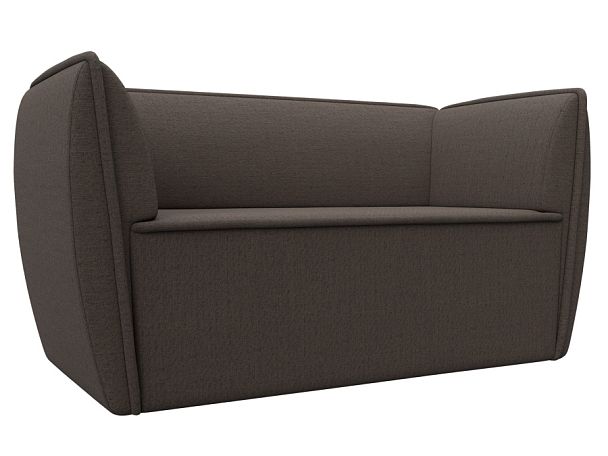 Диван кухонный прямой Бергамо 2-х местный Рогожка коричневый - Вид 1