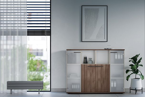 Сектор стола переговоров New Line 174x40,6x75 дуб шамони темный - Вид 14