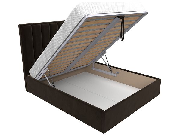 Интерьерная кровать Афродита 160 (полностью микровельвет коричневый) - Вид 6