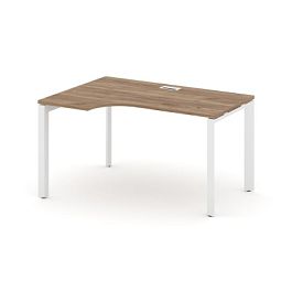 Style Project Next Стол рабочий эргономичный SN-59P.SPA-001(L) Дуб Табак/Металл Белый/Белый Заглушка 1380*600/980*750 - Фото предпросмотра