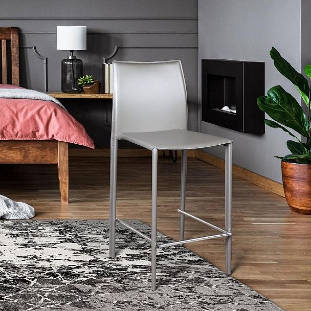 Стул полубарный Rolf, кожа тауп - Вид 4