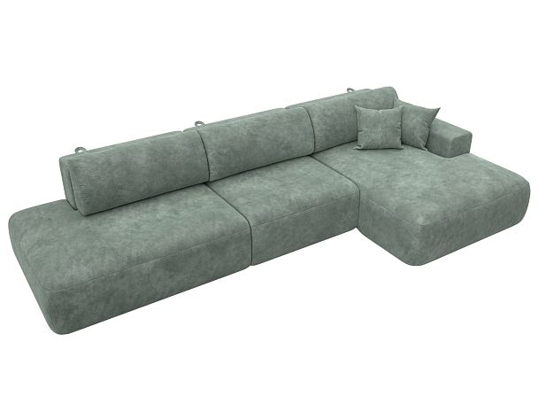 Диван угловой Лига-036 НПБ Модерн Лонг правый угол Велюр зеленый - Вид 5