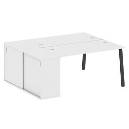 Metal System Р. ст. с шкафом-купе на А-образном м/к БА.РС-СШК-1.3 Т Белый/Антрацит металл 1810*1475*750 - Фото предпросмотра