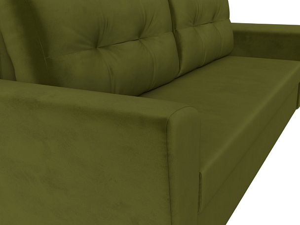 Диван прямой Амстердам Лайт (полностью микровельвет зеленый) - Вид 4