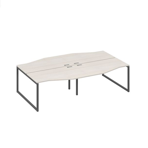 Рабочая станция столы Техно на металлокаркасе DUE (4х140) A4 А4 Б2 190-2 БП дуб / металлокаркас антрацит - Вид 1